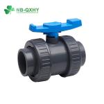 Grey and Black PVC Double Union Ball Valve 2" Swimming Pool Channel Straight