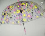 Colorful Clear Canopy Bubble Dome Umbrella Plastic Hook Handle Stick Metal Frame