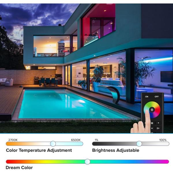 0.15kg 840leds 12mm wide RGBCCT DC24V COB led strip light for decorative purposes 3