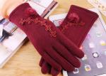 Micro Velvet Womens Fleece Gloves , Soft Smatouch Gloves With Fur Lining