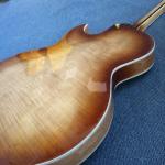 Hollow body L-5 jazz electric guitar,Full color strip edge,Burst color Quilte