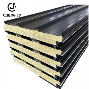 Wholesale 0.3-0.6mm Insulation Polycarbonate Sandwich Panel Rock Wool Prepaint Color Steel Plate from china suppliers