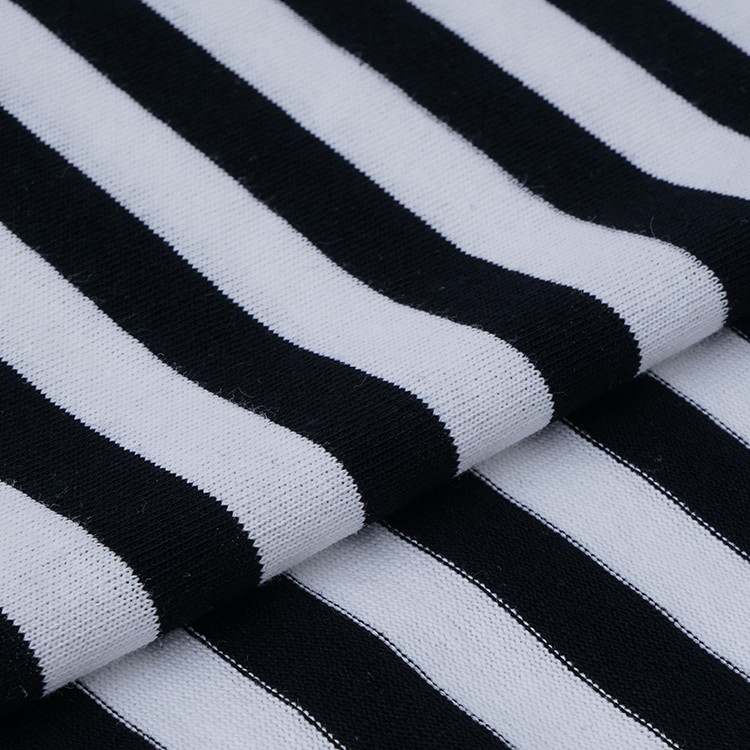Breathable, Moisture-Absorbent And Fashionable Pure Cotton ​Striped Material Fabric For T-Shirt