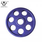 Low Bounce 1.25-25kg Rubber Weight Plates With 7 Grip Holes Large Safety Factor