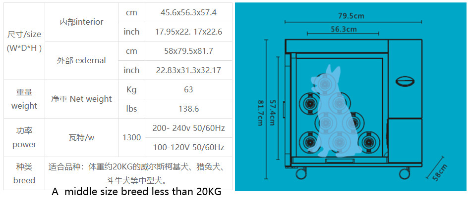 One Room Anion Generator Dog Drying Machine For Little Animal