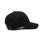 Black Flat Embroidery Baseball Caps Metal Self Fabric Buckle Hats