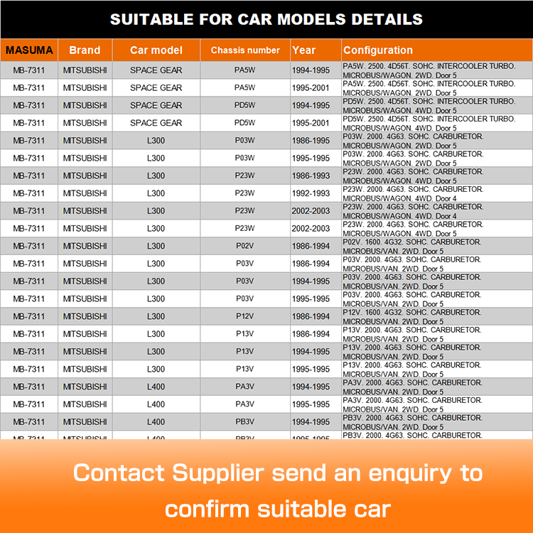 MR241623 MB-7311 MASUMA Auto Suspension Systems Ball Joint for MITSUBISHI L300 P01V