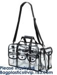 Professional Clear Makeup Cosmetic Bag PVC Carry Bag With 7 Extra Magnet Pockets