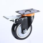 3" 4" 5" Industrial Furniture Trolley Black Single Bearing Castor Wheel for