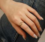 Size 4-10 CZ Stone Ring 18K Gold Open Snake 925 Sterling Silver Animal Rings