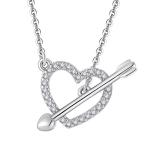 YASVITTI 925 Sterling Silver Women's Necklace 'One Arrow through the Heart'