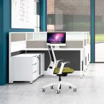 60mm Thickness Office Workstation Partitions Cubicle 6 Staff Workstation Table