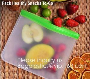 Wholesale Eco friendly Zipper Leakproof Freezer Bag Washable Reusable PEVA Sandwich Snacks Storage Bags For Fruits Vegetables Lunc from china suppliers