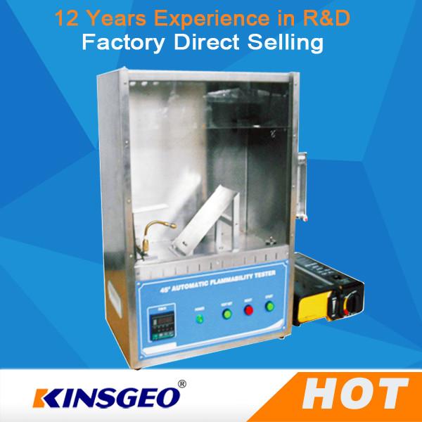 400mm * 300mm * 500mm Plastic Flammability Test Chamber / Apparatus , 45