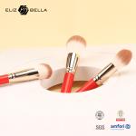 3pcs Wooden Handle Essential Cosmetic Brush Set Synthetic Hair Makeup Tools OEM