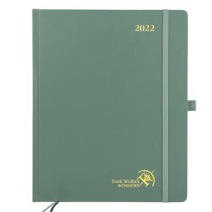 Wholesale Custom Casebound Student Weekly Planner Green Leatherette Cover from china suppliers