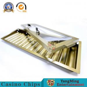 Wholesale 15 Grid Round Code Metal Glass Cover Casino Chip Tray Single Layer from china suppliers