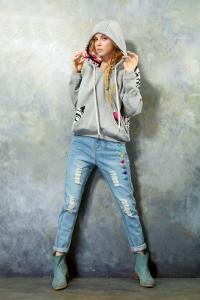 Wholesale Ladies Hooded Sweatshirts , White Loose Fashion Jersey from china suppliers