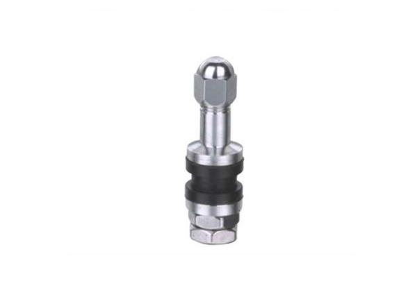 TR43E Tubeless Tire Valve Stem Clamp In Aluminum Alloy , EPDM Rubber Metal Tire