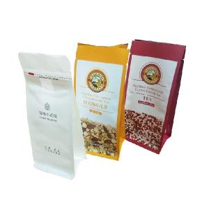Wholesale 70-150 Microns Flat Bottom Box Pouch Tea Packaging Paper Bags Zipper Top from china suppliers
