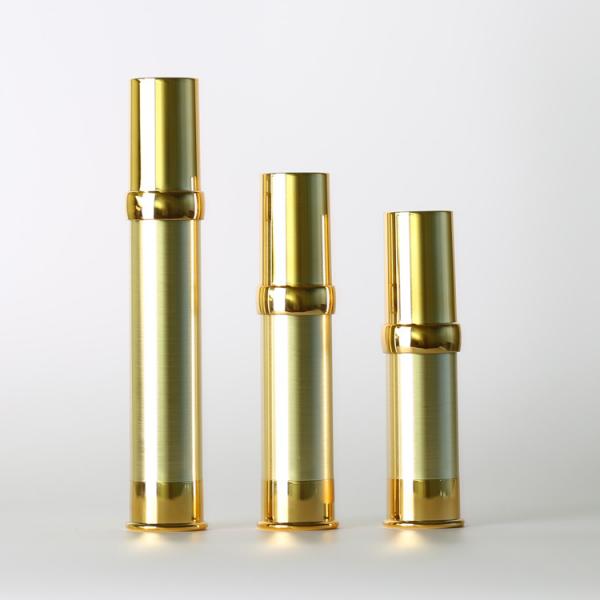 Quality Luxury Gold Acrylic Airless Cosmetic Bottles Biodegradable 10ml 20ml 30ml for sale