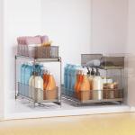 Under Sink Organizer Sliding Basket Bathroom Storage Rack Ultimate Space-Saving