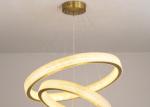 Modern Hanging Lighting Luxury Circle Rings 3000K Pendant Light Gold LED Crystal