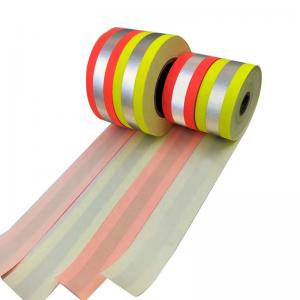 Wholesale Red Blue Reflective Cotton Fabric Fluo Yellow Red Blue Hi Vis Reflective Strips For Jackets from china suppliers