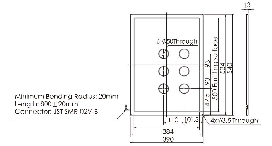 Large FOV 500mm Emitting Length Machine Vision LED Lighting With View Windows