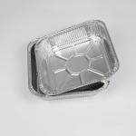 Silver Disposable Aluminum Food Tray With Lid Rectangular OEM