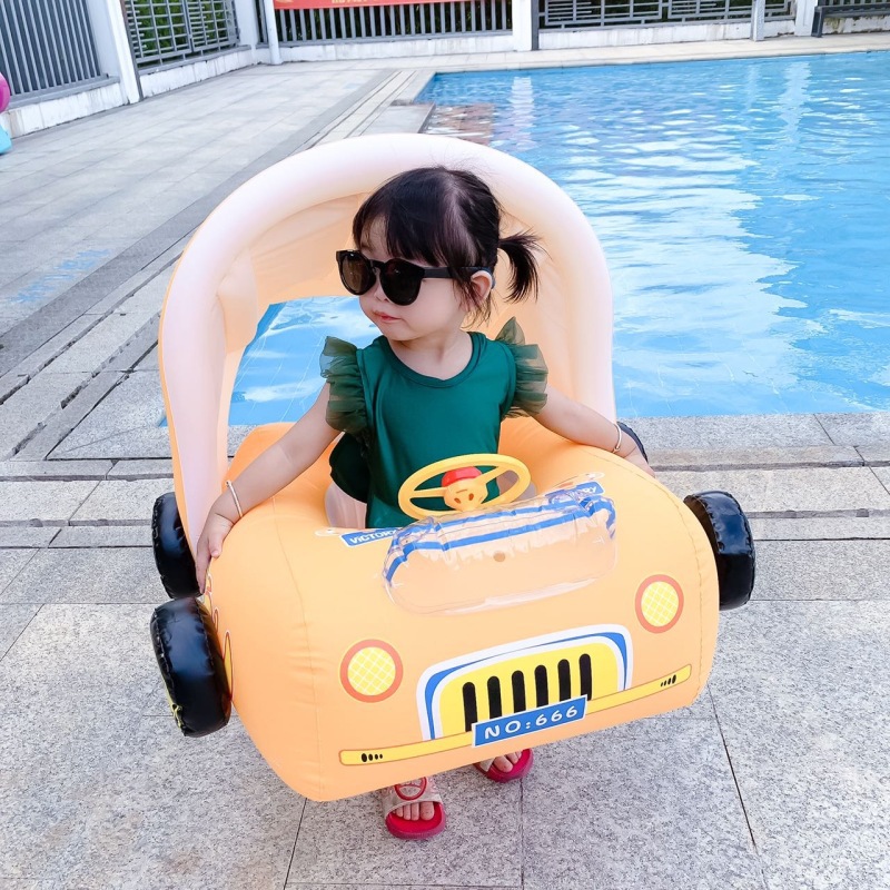 Sunshade Car Steering Wheel Floating Seat Ring for Children Inflatable Swim Rings Age Range 5 to 7 years