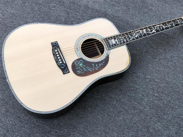 Top quality 41 inch acoustic guitar,Real Abalone inlays and binding,Ebony