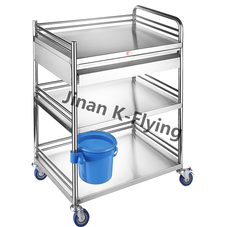 201 304 SS Three - Layer Treatment Medical Trolley Cart