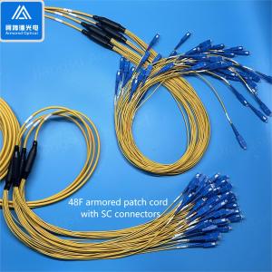 Wholesale 48F SM Flexible Armored Fiber Patch Cord FTTX Installation Yellow LSZH 10.5mm from china suppliers