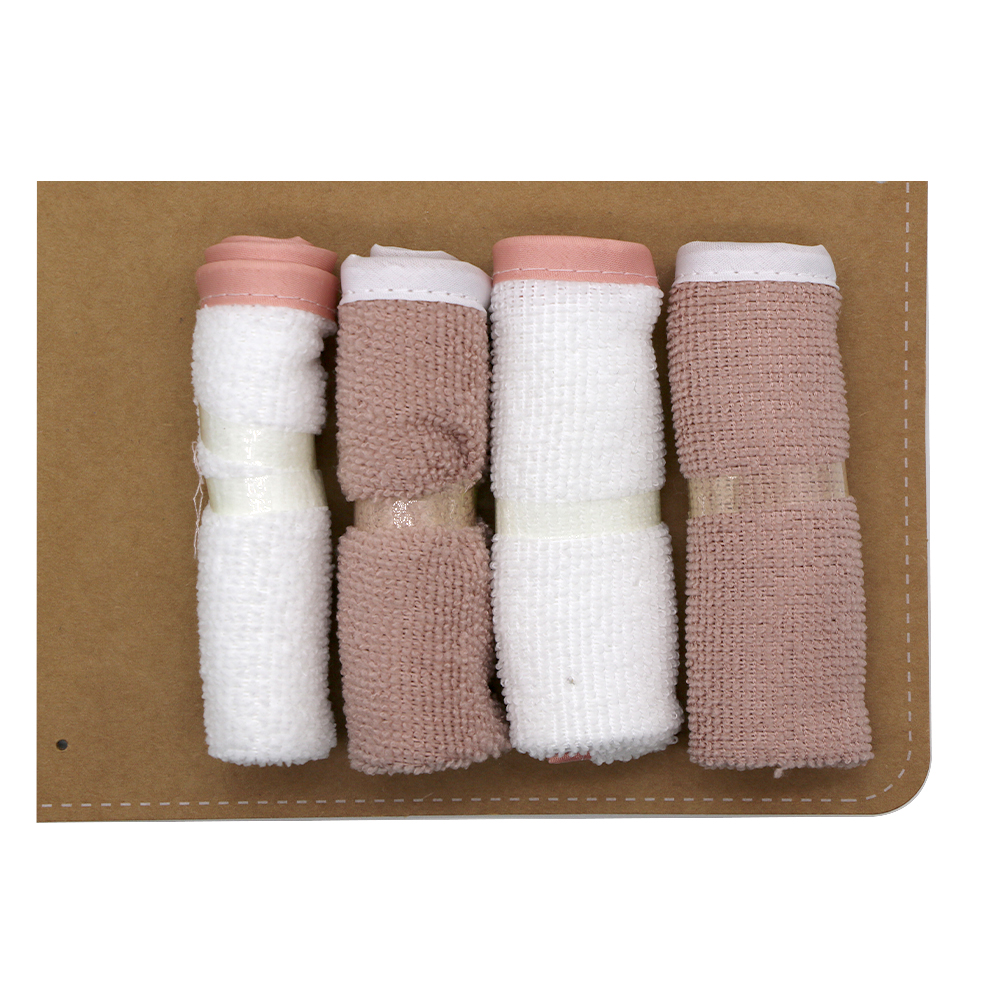 Home Baby Bath Set 6 Pieces with Soft Hooded Towel Sponge and Washcloth Included