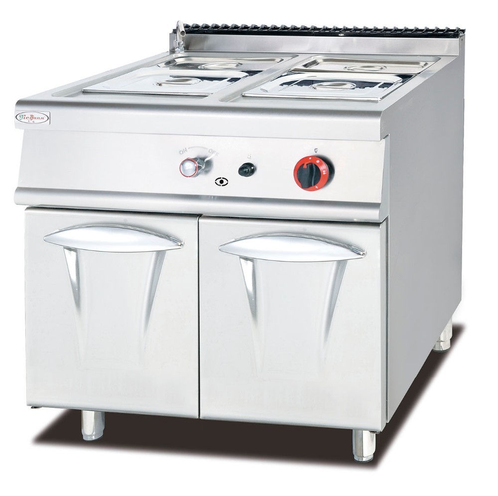 Hot Food Display Gas Bain Marie With Cabinet Western Professional Kitchen Equipment