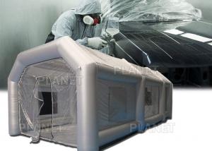 China Silver Protable Inflatable Spray Paint Booth 8x4x3m / Mobile Car Painting Station on sale