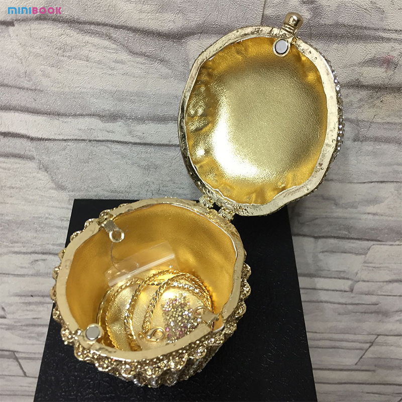 Handmade Crystal Clutch Stone Evening Bags and Clutches for Wedding Gold Blind Diamond