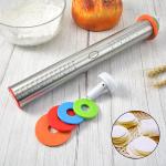 43.5*6.5cm Stainless Steel Adjustable Rolling Pin With Thickness Rings