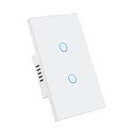 US 2Gang Single Live Wire118*74*35mm Touch Light Switch Fireproof Square PC