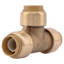 1/2" Female Thread Brass Plumbing Tee Fitting Used In Water / Gas