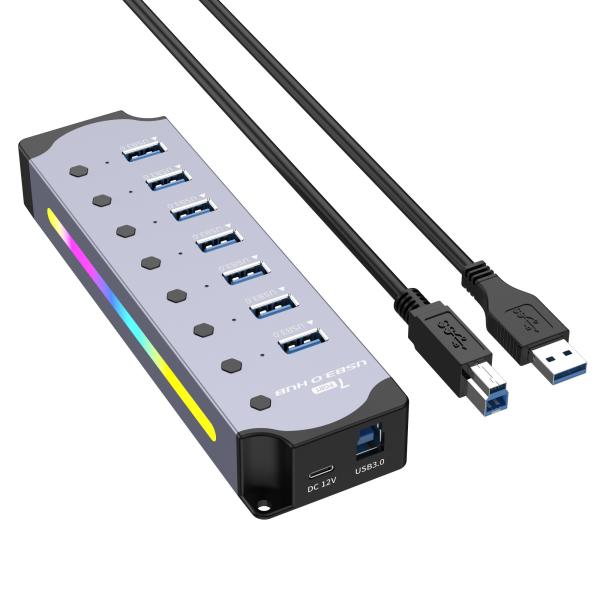 Customized Logo Accepted Speed USB 3.0 Hub with 7 Ports and Aluminum Alloy
