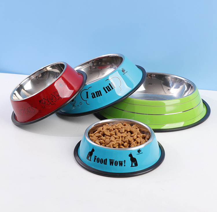 Pet Bowl Non-Slip Stainless Steel Material Customized SublimationEasy Cleaning Cups Pails