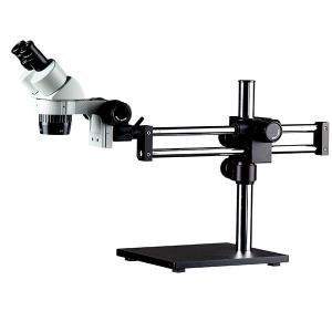 Wholesale dual magnification stereo microscope two magnification boom stand dual arm binocular eyepieces from china suppliers
