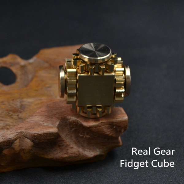 Other Classic Toys Brass Gear Linkage Decompression Real Gear Cube Fingertip Gyroscope
