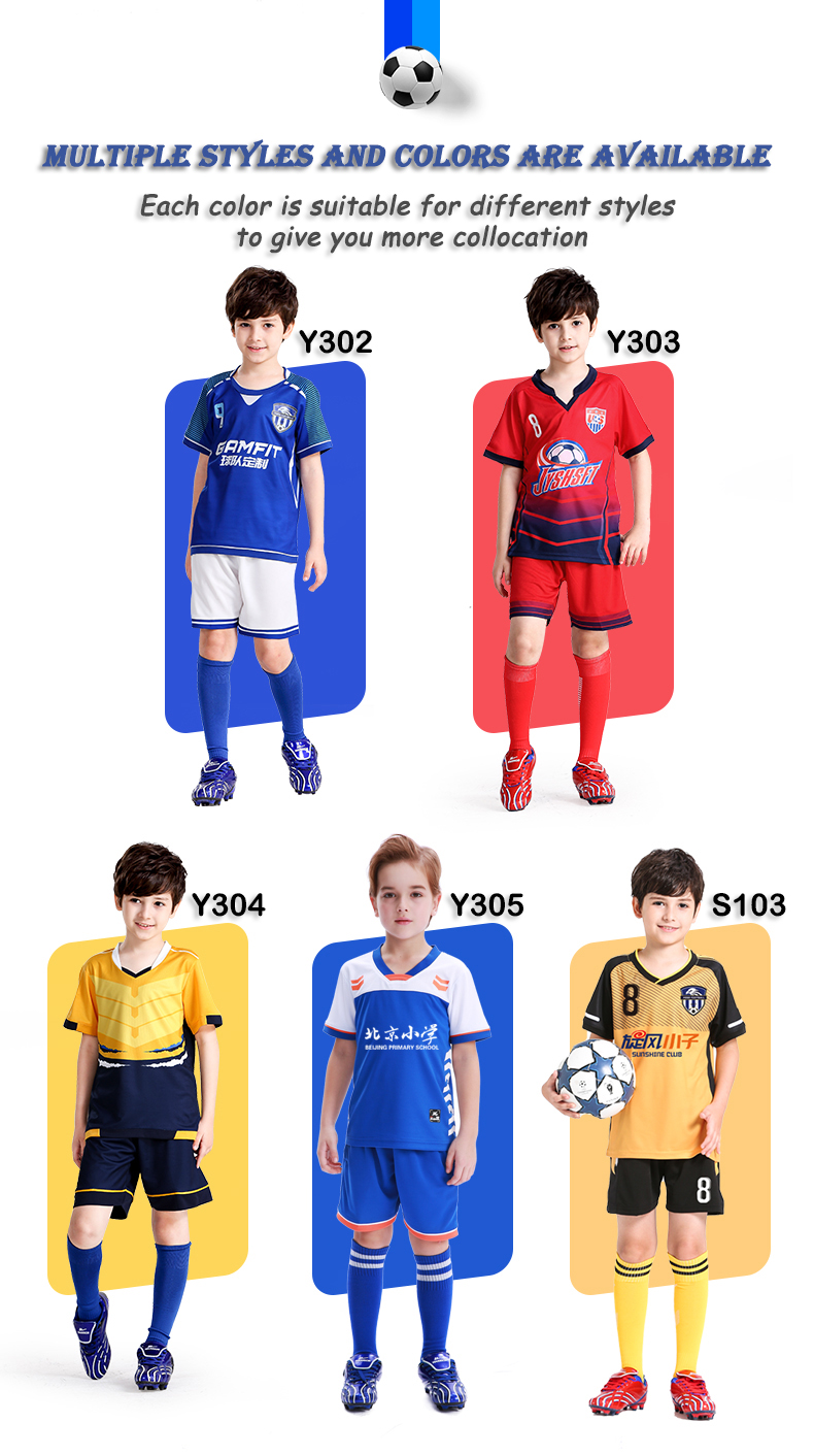 New arrive children set soccer jersey short customized logo boy girl children kits