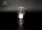 PET Disposable Cold Drink Cups With Lids Flat / Dome Anti Leaking