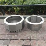 Double Wall Smokeless Wood Fire Pit Two Tier Double Flame Smoke Free