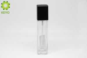 Wholesale Transparent Empty Glass Pump Bottles Square Shape For Foundation / Concealer / Lotion from china suppliers