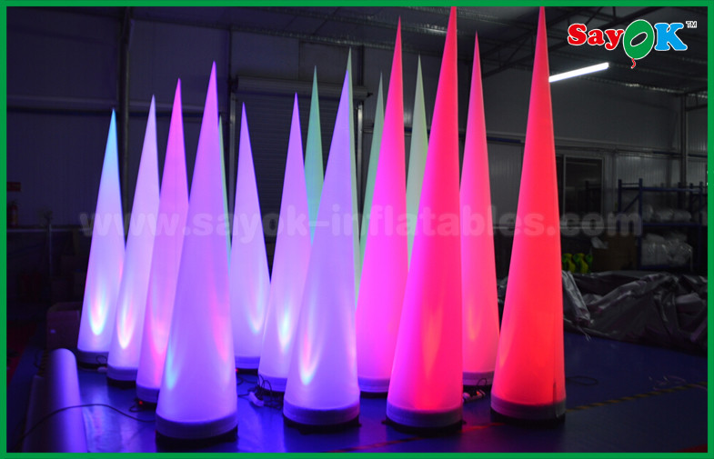 2.5m / 3mH Led Lighting Inflatable Lighting Decoration Cone Shaped For Event / Advertising